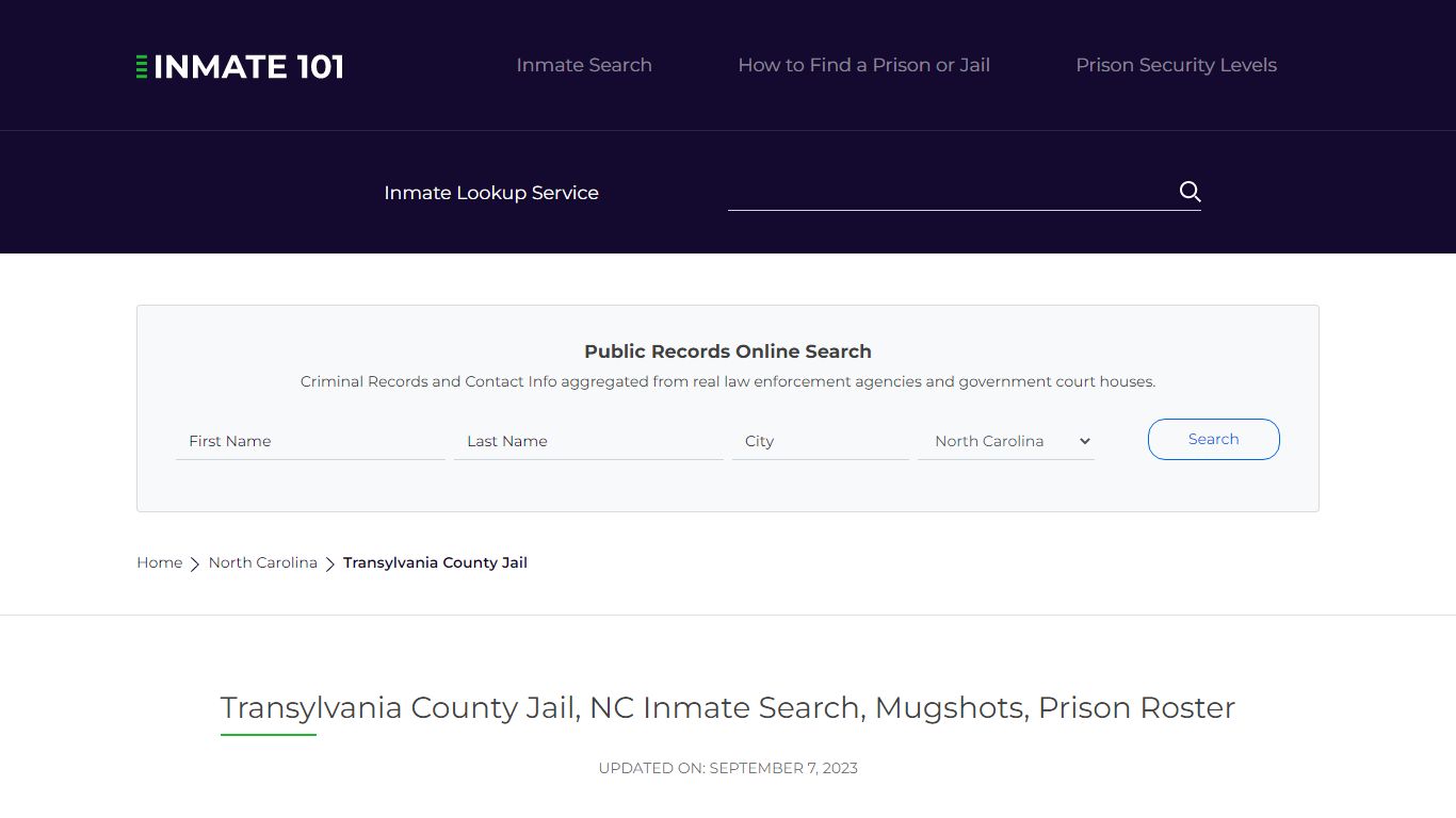Transylvania County Jail, NC Inmate Search, Mugshots, Prison Roster ...